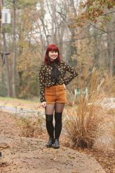 Literal Leopard Print Shirt & Corduroy Shorts