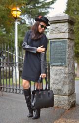 Zara Leather Sleeve Dress