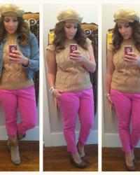 Pink and Camel