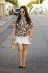 Leopard Print and Ruffles Skirt