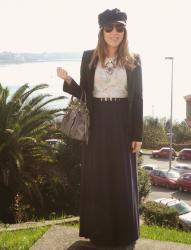 Navy Long Skirt !!