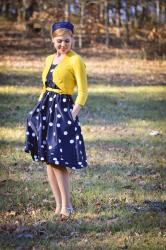 Law + Gospel // in Navy Blue Polkadots and Yellow!