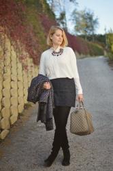 Diane Von Furstenberg coat and Zara skirt