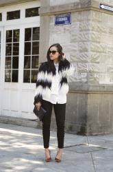 Faux fur jacket.