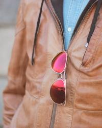 DENIM & BURGUNDY