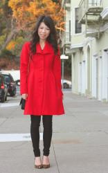 DIY : Red Wool Coat w/ Shawl Collar