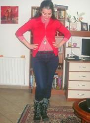 Bright Red, Indigo Jeans and Polka Dots.