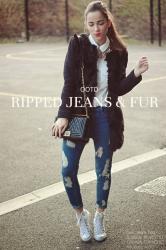 RIPPED JEANS & FUR