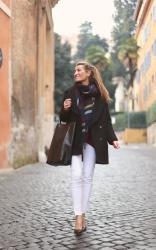 white pants for winter . rome