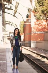 Striped Blazer + Jewel Tones