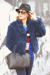 Givenchy Antigona, faux fur jacket