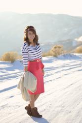 Pink Peplum Skirt