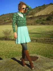 Mint dress on a sunny day