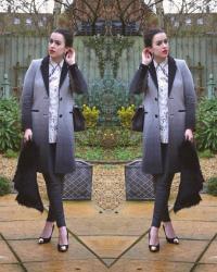I'M BACK - Ombre Coat / Marble Print Shirt / Leather Trousers