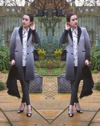 I'M BACK - Ombre Coat / Marble Print Shirt / Leather Trousers
