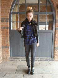 OOTD | January blue tartan