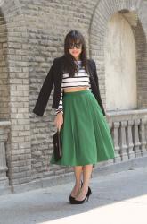 Green skirt + Stripes 