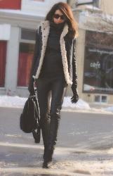 Staying warm in leather & shearling