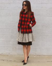 J.Crew Check Coat & Paper Crown Dress