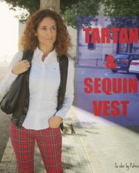 Tartán & sequin vest.