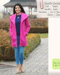 Lookbook : Hot Pink Coat & Personalized Necklace 