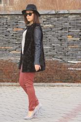 houndstooth and fake fur