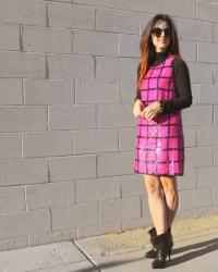 J.Crew Sequin Windowpane Shift Dress