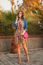  BACK TO SUMMER: FLORAL DRESS & DENIM SHIRT