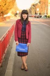 High waist tartan skirt