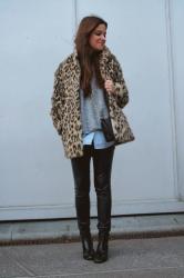 Leopard fur coat 