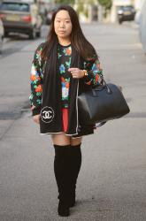 Floral Sweater and Skater Skirt 