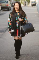 Floral Sweater and Skater Skirt 