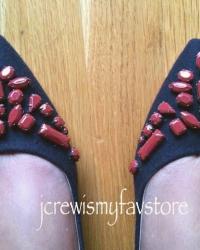 J. Crew Viv Flannel Jeweled Flats 