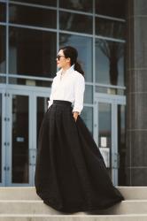 Style Edition: Black Night Gown and White Button Down Shirt