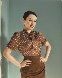 Chocolate brown and polka dots