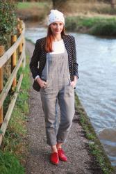 How To Style Dungarees | With A Bejeweled Beanie & Polka Dots