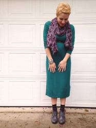 Preggo Style: Belted Jersey Dress