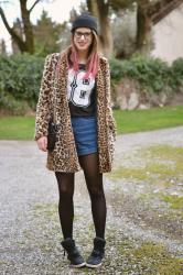 Outfit of the day: La mia pelliccia leopardata e una t-shirt con il numero - Nerd girl ma non troppo!