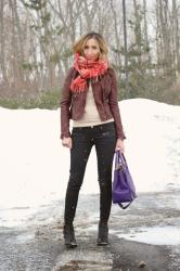 moto jacket and plaid