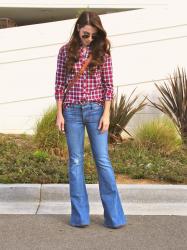 Plaid + Bell Bottoms