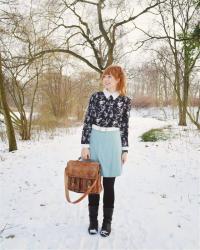 Black and Mint in the Snow