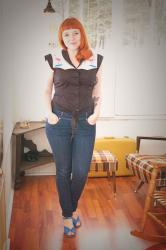 Jeans and Bettie Page Bangs... 