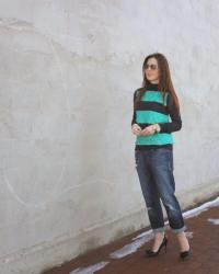 J.Crew Sequin Stripe Turtleneck