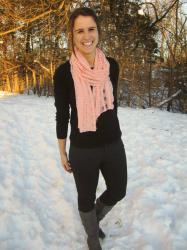 NLN: Pink Lace Scarf