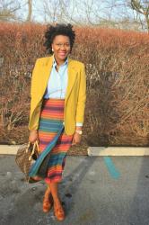 Vintage Striped Wrap Skirt 