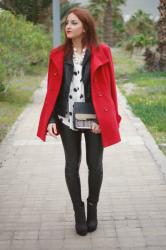 Polka dots & red coat