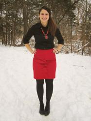 NLN: Red Skirt + Red Necklace