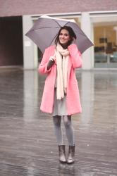 Rainy Day, Grays and Pink Coat