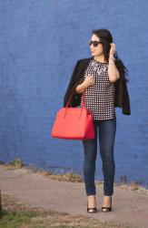 Windowpane Silk + Pop of Red