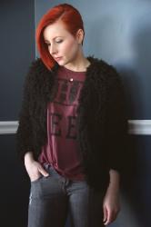 Cute Outfit of the Day:  Mongolian Fur Jacket